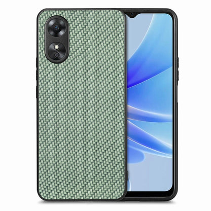 ForOPPO A17 Carbon Fiber Texture Leather Back Cover Phone Case