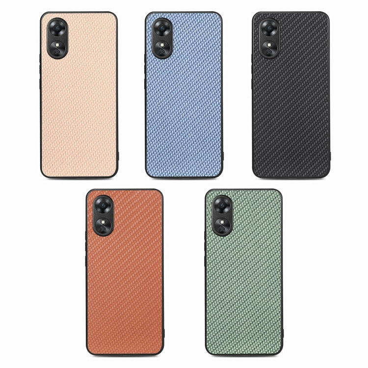 ForOPPO A17 Carbon Fiber Texture Leather Back Cover Phone Case
