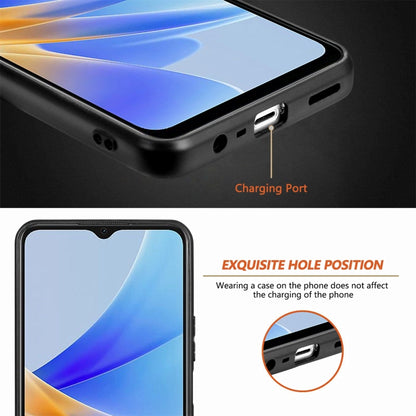 ForOPPO A17 Carbon Fiber Texture Leather Back Cover Phone Case