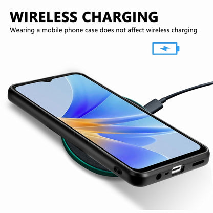 ForOPPO A17 Carbon Fiber Texture Leather Back Cover Phone Case