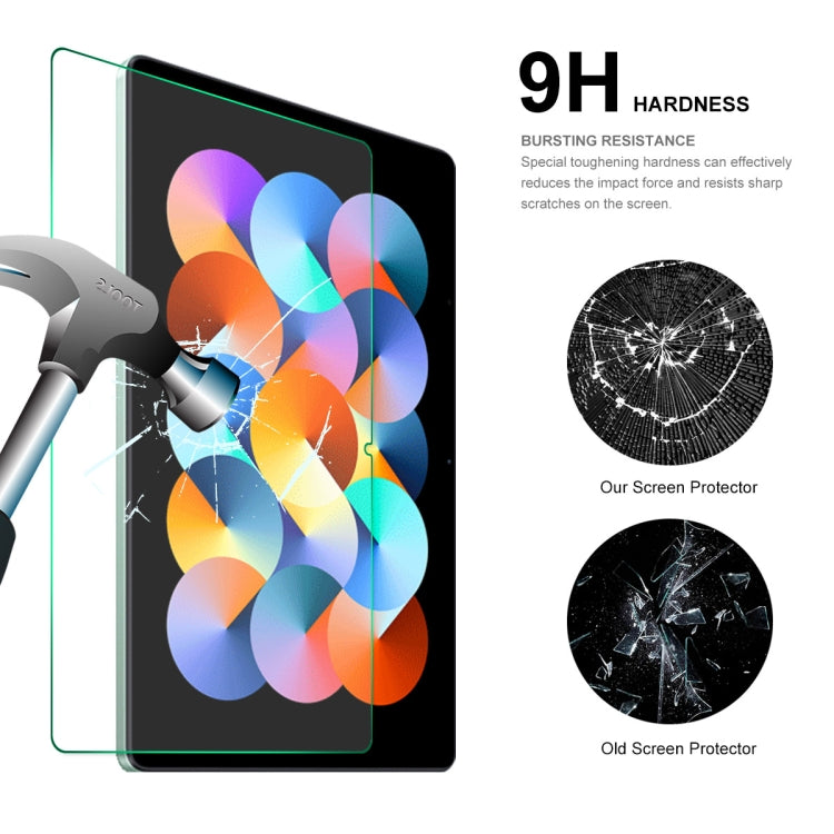 Tempered glass screen protector with 9H hardness, clear film with teal border