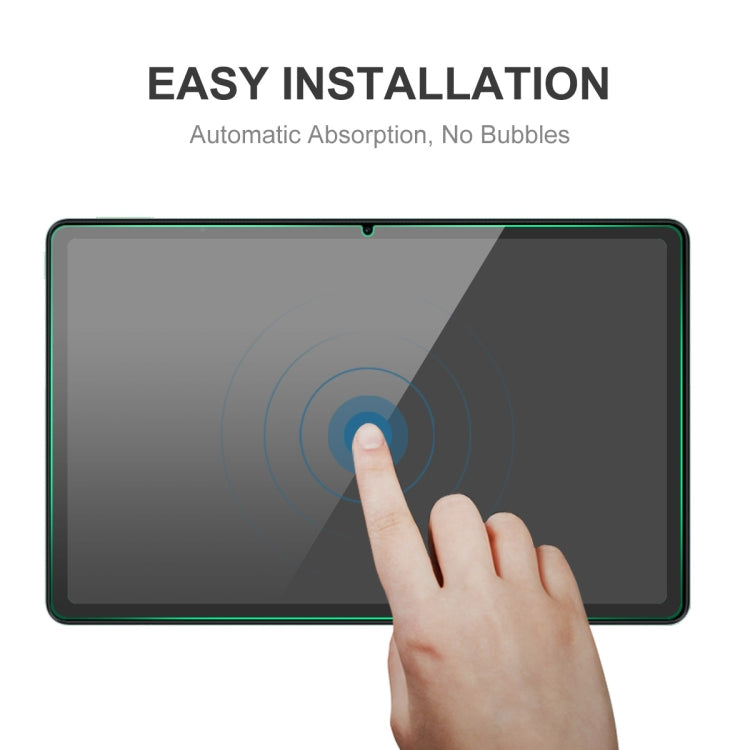 Tempered glass screen protector installation, finger applying clear film