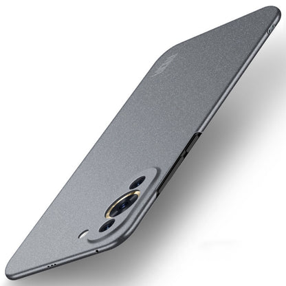Frosted gray ultra-thin phone case with smile graphic near camera lens cutouts