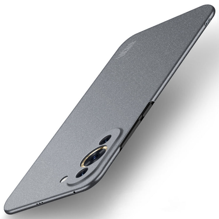 Frosted light gray ultra-thin phone case with smile graphic and rear camera opening