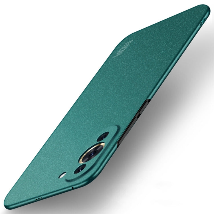 Frosted green ultra-thin phone case with smile face graphic and camera lens cutouts