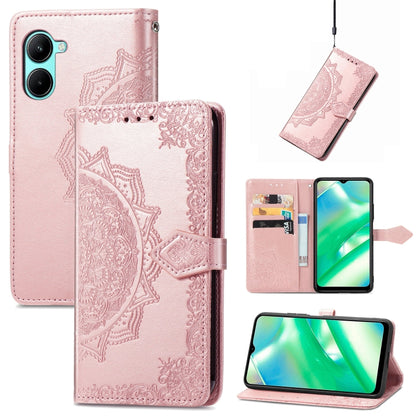 For Realme C33 Mandala Flower Embossed Leather Phone Case, For Realme C33