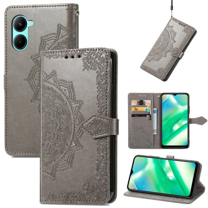 For Realme C33 Mandala Flower Embossed Leather Phone Case, For Realme C33