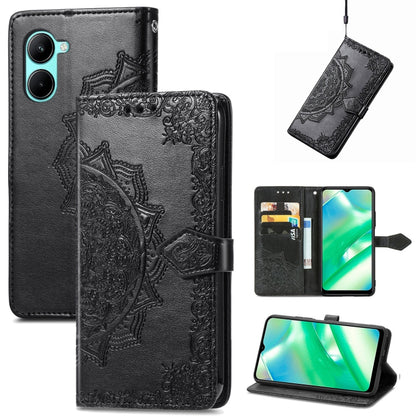 For Realme C33 Mandala Flower Embossed Leather Phone Case, For Realme C33