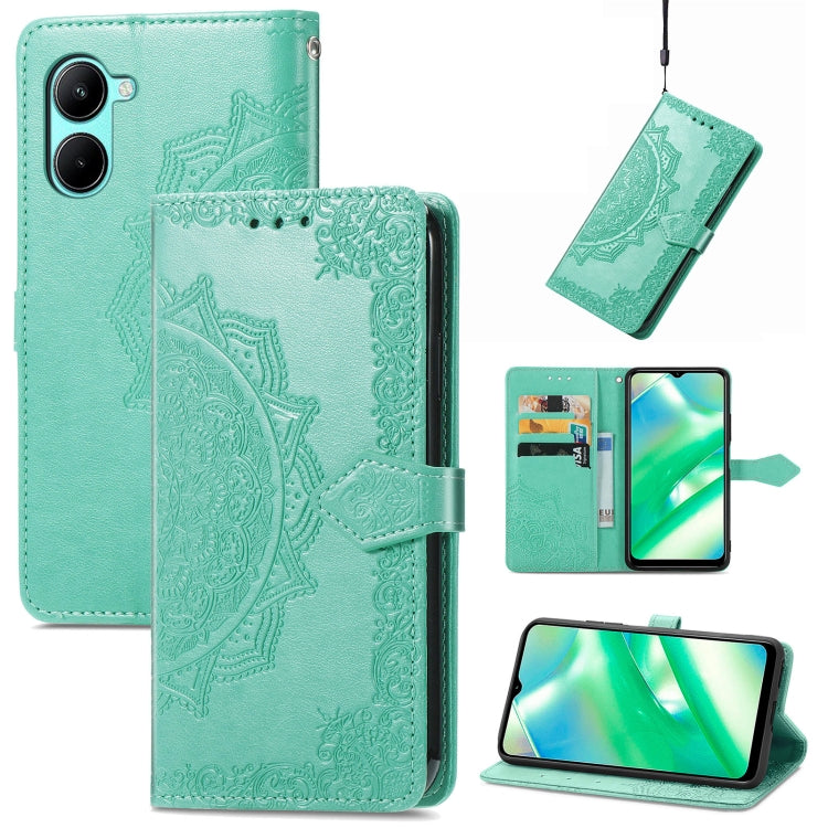 For Realme C33 Mandala Flower Embossed Leather Phone Case, For Realme C33