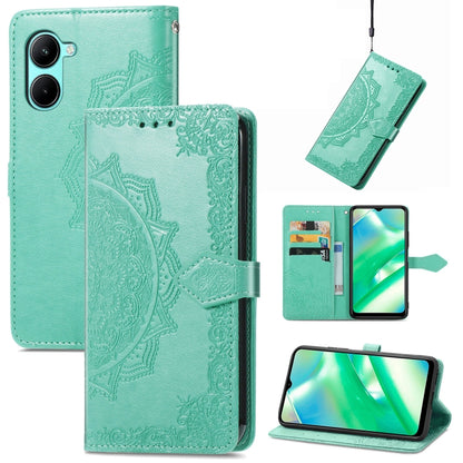 For Realme C33 Mandala Flower Embossed Leather Phone Case, For Realme C33