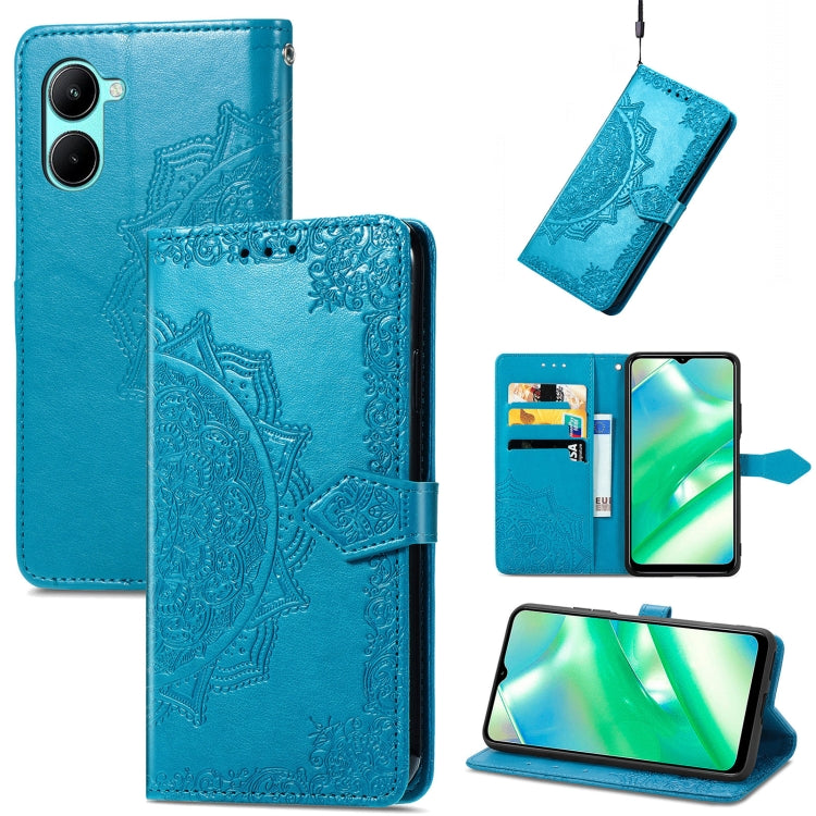For Realme C33 Mandala Flower Embossed Leather Phone Case, For Realme C33