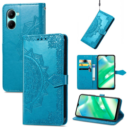 For Realme C33 Mandala Flower Embossed Leather Phone Case, For Realme C33