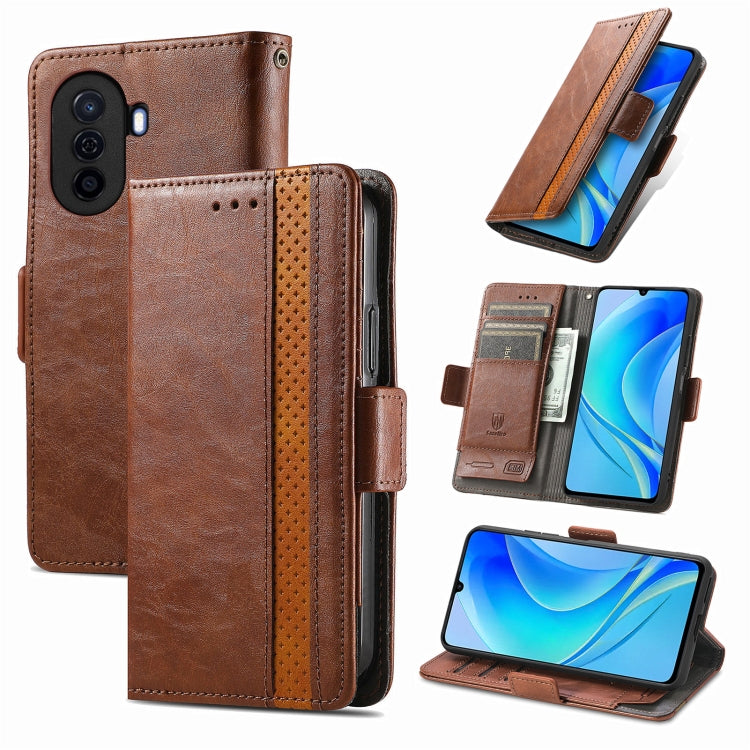 CaseNeo Splicing Dual Magnetic Buckle Leather Phone Case, For Huawei  Nova Y70, For Huawei Enjoy 50