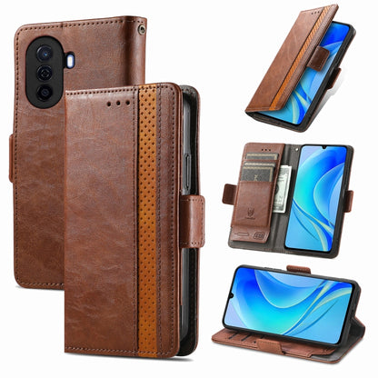 CaseNeo Splicing Dual Magnetic Buckle Leather Phone Case, For Huawei  Nova Y70, For Huawei Enjoy 50