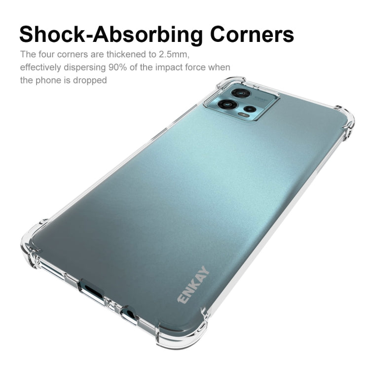 Transparent TPU phone case with shock-absorbing corners for Motorola Moto G72