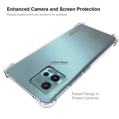 Transparent TPU phone case with raised camera and screen protection for Motorola Moto G72