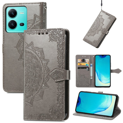 Mandala Flower Embossed Leather Phone Case, For Motorola Moto G72, For vivo V25, For Samsung Galaxy S23 5G, For Samsung Galaxy S23 Plus 5G, For Samsung Galaxy S23 Ultra 5G
