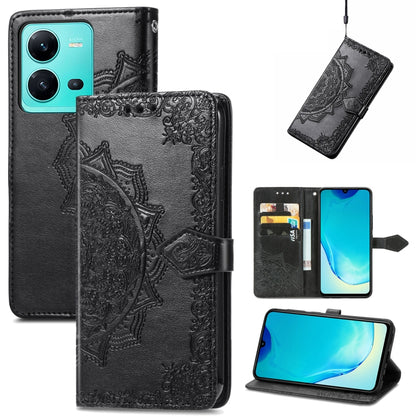 Mandala Flower Embossed Leather Phone Case, For Motorola Moto G72, For vivo V25, For Samsung Galaxy S23 5G, For Samsung Galaxy S23 Plus 5G, For Samsung Galaxy S23 Ultra 5G