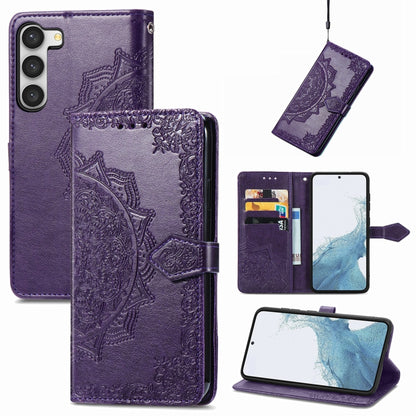 Mandala Flower Embossed Leather Phone Case, For Motorola Moto G72, For vivo V25, For Samsung Galaxy S23 5G, For Samsung Galaxy S23 Plus 5G, For Samsung Galaxy S23 Ultra 5G
