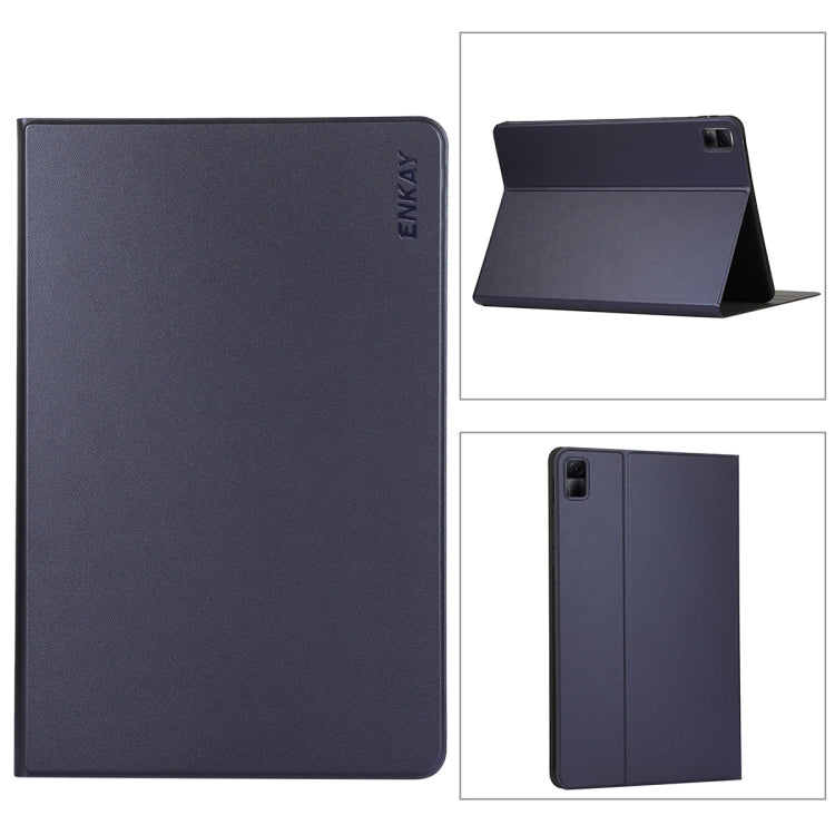 ENKAY PU leather tablet stand case for 10.61-inch, dark blue, rear and stand