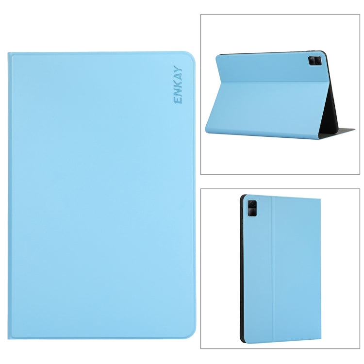 ENKAY PU leather tablet stand case for 10.61-inch, light blue, rear and stand