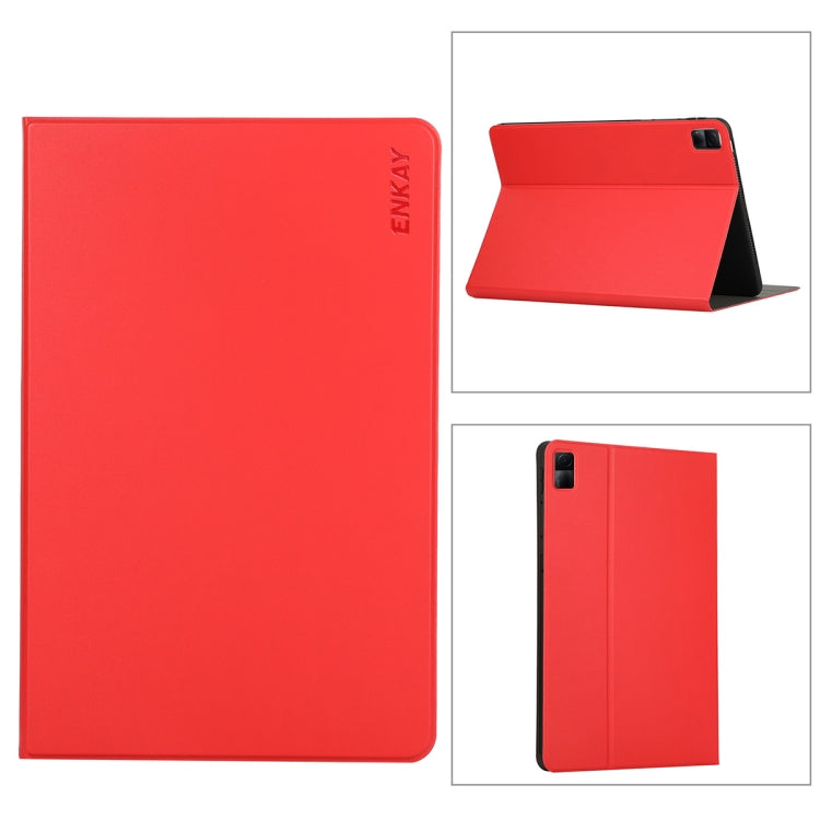 ENKAY PU leather tablet stand case for 10.61-inch, red, rear and stand