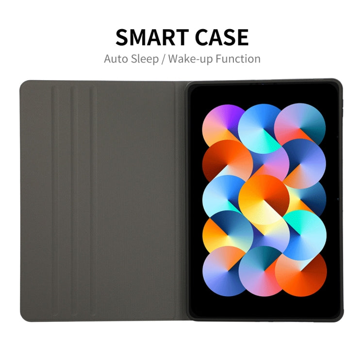 Tablet stand case with auto sleep cover, dark gray PU leather, open view