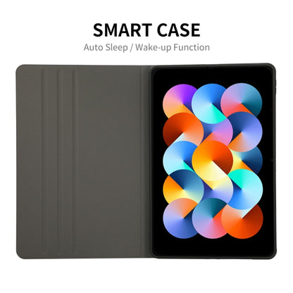Tablet stand case with auto sleep cover, dark gray PU leather, open view
