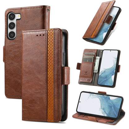 CaseNeo Splicing Dual Magnetic Buckle Leather Phone Case, For Samsung Galaxy S23 5G, For Samsung Galaxy S23+ 5G, For Samsung Galaxy S23 Ultra 5G, For vivo V25