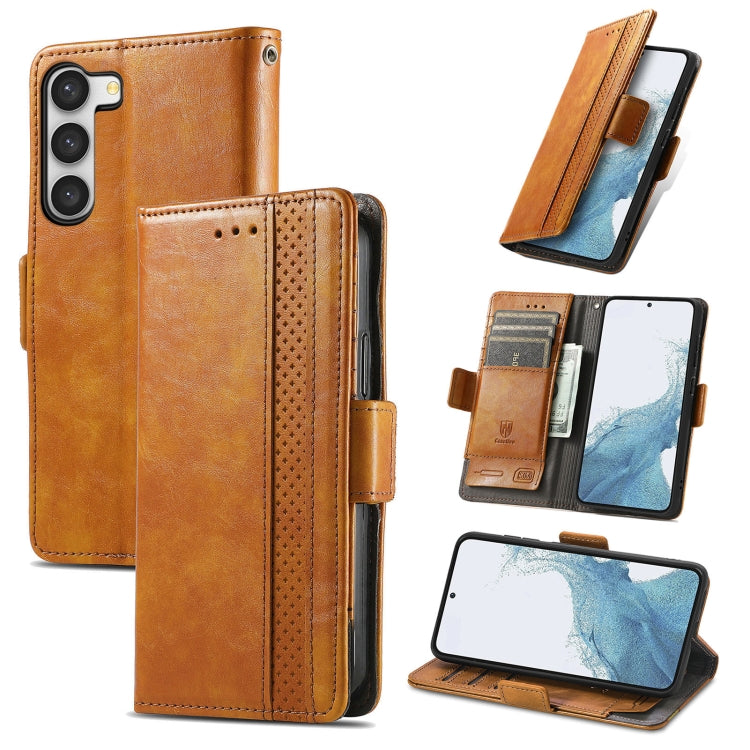 CaseNeo Splicing Dual Magnetic Buckle Leather Phone Case, For Samsung Galaxy S23 5G, For Samsung Galaxy S23+ 5G, For Samsung Galaxy S23 Ultra 5G, For vivo V25
