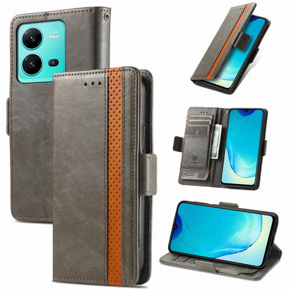 CaseNeo Splicing Dual Magnetic Buckle Leather Phone Case, For Samsung Galaxy S23 5G, For Samsung Galaxy S23+ 5G, For Samsung Galaxy S23 Ultra 5G, For vivo V25