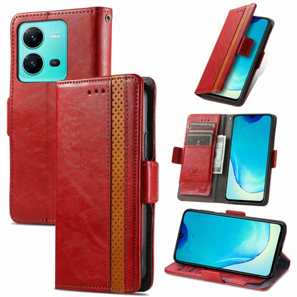 CaseNeo Splicing Dual Magnetic Buckle Leather Phone Case, For Samsung Galaxy S23 5G, For Samsung Galaxy S23+ 5G, For Samsung Galaxy S23 Ultra 5G, For vivo V25