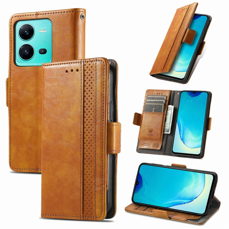 CaseNeo Splicing Dual Magnetic Buckle Leather Phone Case, For Samsung Galaxy S23 5G, For Samsung Galaxy S23+ 5G, For Samsung Galaxy S23 Ultra 5G, For vivo V25