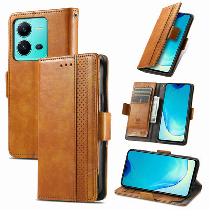 CaseNeo Splicing Dual Magnetic Buckle Leather Phone Case, For Samsung Galaxy S23 5G, For Samsung Galaxy S23+ 5G, For Samsung Galaxy S23 Ultra 5G, For vivo V25