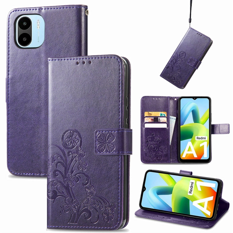 Four-leaf Clasp Embossed Buckle Leather Phone Case, For Samsung Galaxy S23 5G, For Samsung Galaxy S23+ 5G, For Samsung Galaxy S23 Ultra 5G, For Sony Xperia 5 IV, For Xiaomi Redmi A1, For Xiaomi Redmi Note 11T, For Xiaomi 12T / Redmi K50 Ultra