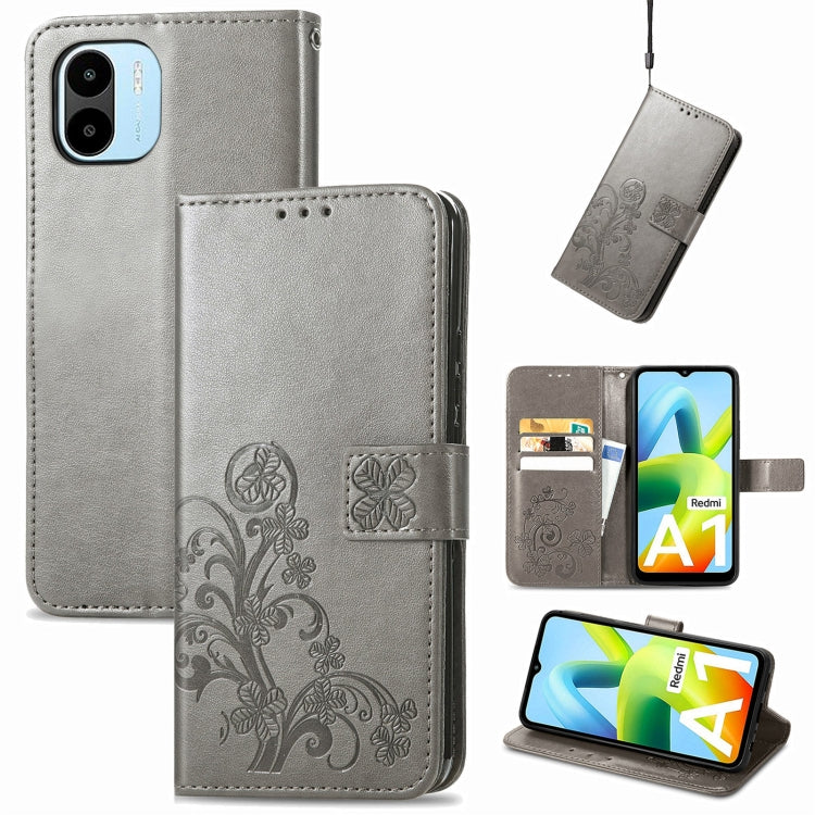 Four-leaf Clasp Embossed Buckle Leather Phone Case, For Samsung Galaxy S23 5G, For Samsung Galaxy S23+ 5G, For Samsung Galaxy S23 Ultra 5G, For Sony Xperia 5 IV, For Xiaomi Redmi A1, For Xiaomi Redmi Note 11T, For Xiaomi 12T / Redmi K50 Ultra