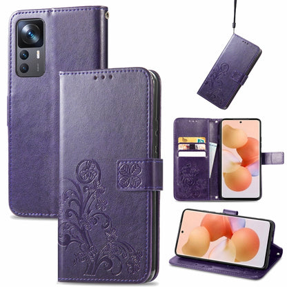 Four-leaf Clasp Embossed Buckle Leather Phone Case, For Samsung Galaxy S23 5G, For Samsung Galaxy S23+ 5G, For Samsung Galaxy S23 Ultra 5G, For Sony Xperia 5 IV, For Xiaomi Redmi A1, For Xiaomi Redmi Note 11T, For Xiaomi 12T / Redmi K50 Ultra