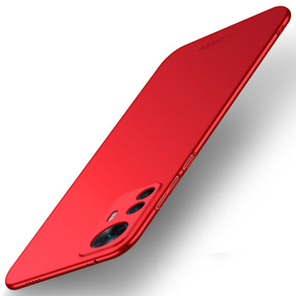 Red micro-frosted ultra-thin hard phone case with precise camera and button cutouts
