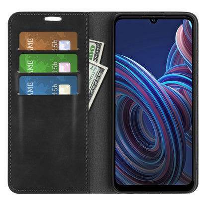 For ZTE Blade A72 5G Retro-skin  Magnetic Suction Leather Phone Case, For ZTE Blade A72 5G