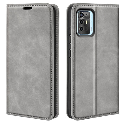 For ZTE Blade A72 5G Retro-skin  Magnetic Suction Leather Phone Case, For ZTE Blade A72 5G