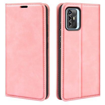 For ZTE Blade A72 5G Retro-skin  Magnetic Suction Leather Phone Case, For ZTE Blade A72 5G