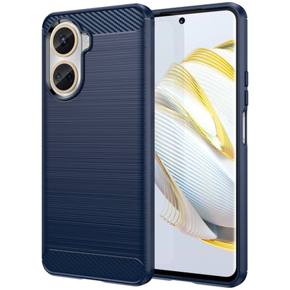 Blue brushed carbon fiber TPU case for Nova 10 SE with dual camera cutouts