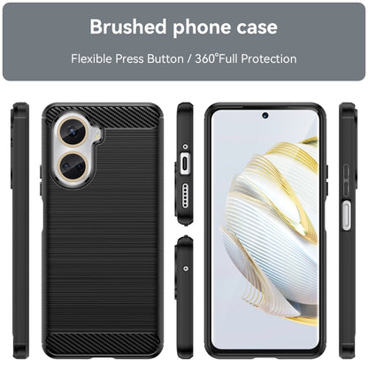Black brushed carbon fiber TPU phone case set with side buttons and camera openings