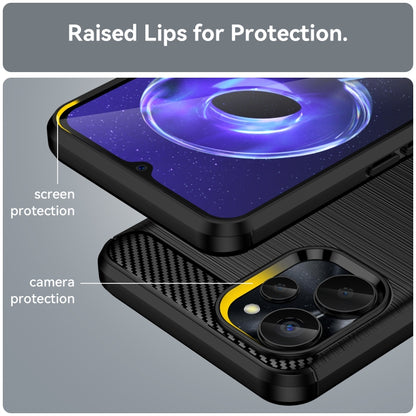 Brushed TPU phone case with raised lip protection for screen and camera, black