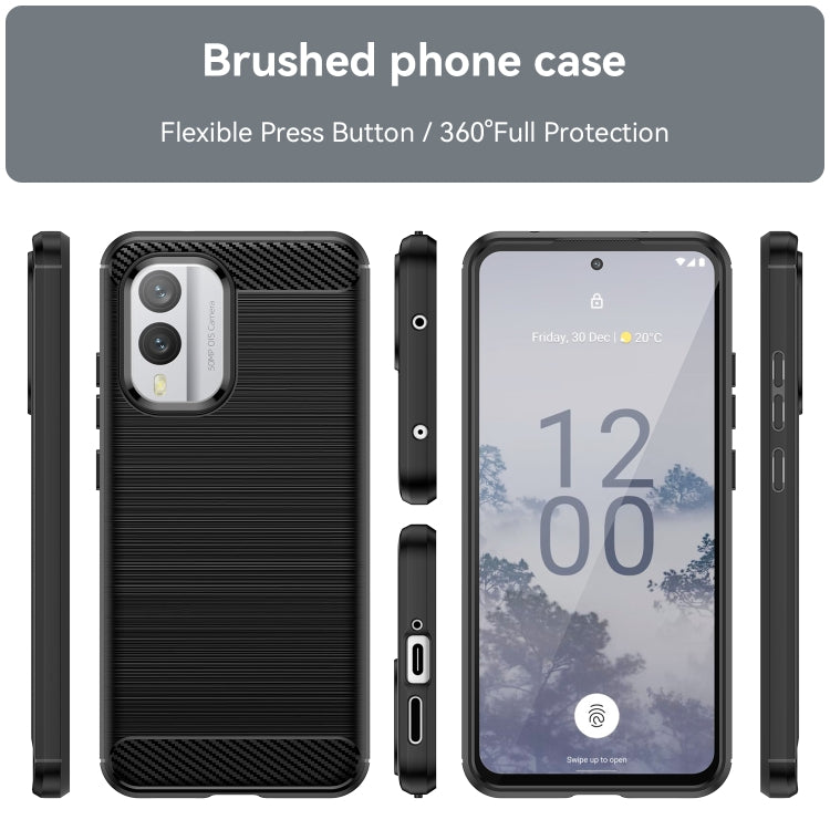 For Nokia X30 5G Brushed Texture Carbon Fiber TPU Phone Case, For Nokia X30 5G