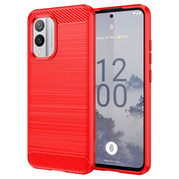 For Nokia X30 5G Brushed Texture Carbon Fiber TPU Phone Case, For Nokia X30 5G