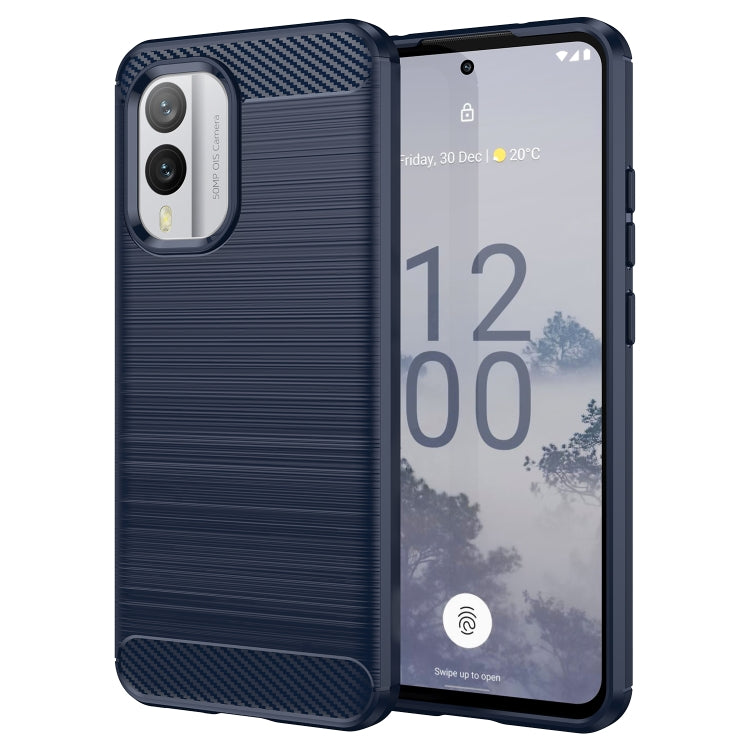 For Nokia X30 5G Brushed Texture Carbon Fiber TPU Phone Case, For Nokia X30 5G