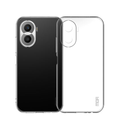 Transparent TPU phone case with camera cutouts and raised edges for screen and lenses