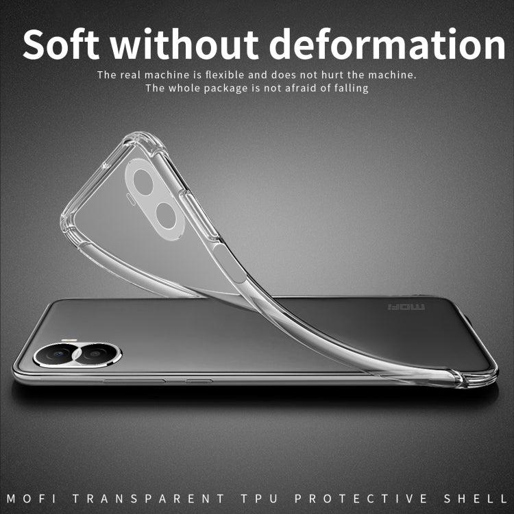 Clear TPU phone case with raised camera and flexible side protection