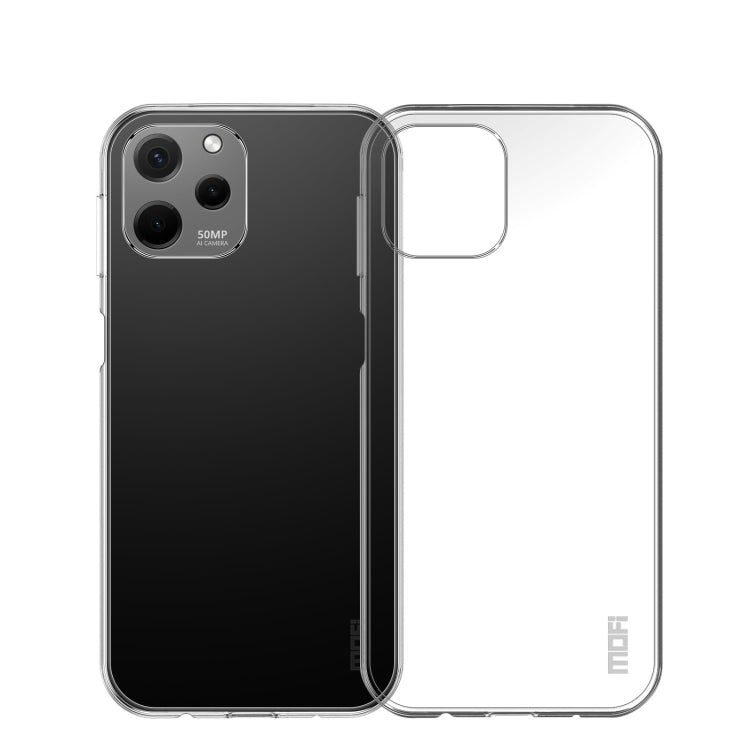 Transparent TPU phone case pair view: black back cover and clear back cover